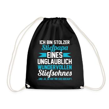 Stiefsohn Stiefpapa Stiefvater - Turnbeutel - Schwarz - Vorne