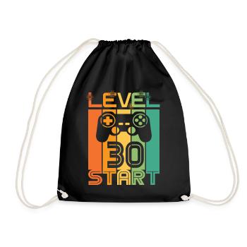 30. Geburtstag Level 30 Start Video Game Design - Turnbeutel - Schwarz - Vorne