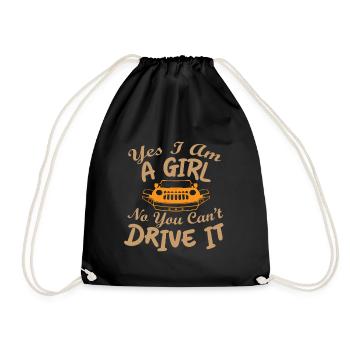 Femme avec véhicule tout-terrain - Sac de sport léger - noir - Devant