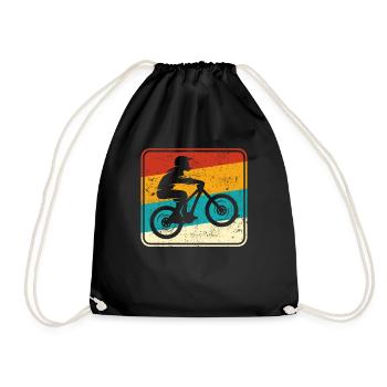 Mountain Bike Motocross Retro - Drawstring Bag - black - Front