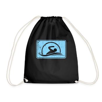 Logo du nageur nageur - Sac de sport léger - noir - Devant