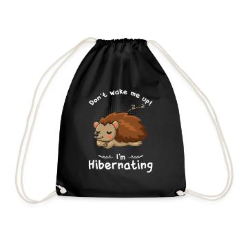 Winterschlaf Weck mich nicht Igel - Turnbeutel - Schwarz - Vorne