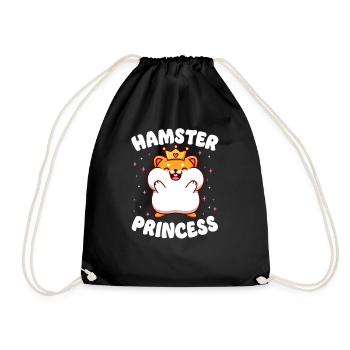 Hamster Hamster Princess - Drawstring Bag - black - Front