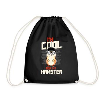 Hamster I'M Cool Ask My Hamster - Drawstring Bag - black - Front