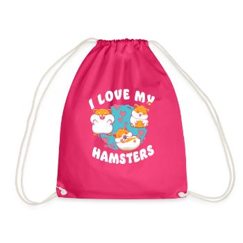 Hamster J’aime mon escouade de hamsters - Sac de sport léger - fuchsia - Devant