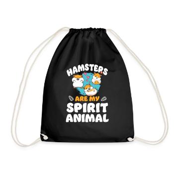Hamster Hamsters Are My Spirit - Drawstring Bag - black - Front