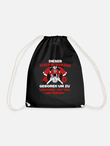 Feuerwehrmann Feuerwehr 40 Geburtstag 40 Jahre - Turnbeutel - Schwarz