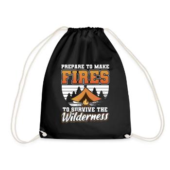 Fire Nature Survivalist - Drawstring Bag - black - Front