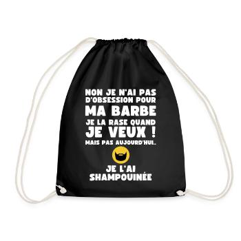 Non je n'ai pas d'Obsession pour ma Barbe - Humour - Sac de sport léger - noir - Devant