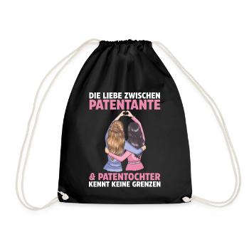 Patentochter Taufe Patenonkel Pate - Turnbeutel - Schwarz - Vorne