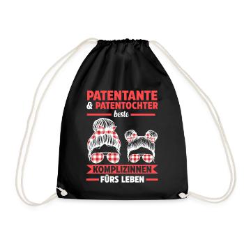 Patentochter Patin Patentante - Turnbeutel - Schwarz - Vorne