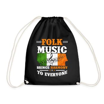 Folk Music Ireland - Drawstring Bag - black - Front