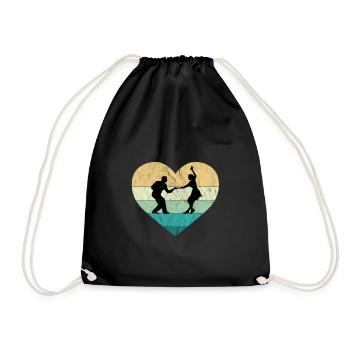 J’adore Rock’n Roll Dance Couple Retro Heart - Sac de sport léger - noir - Devant