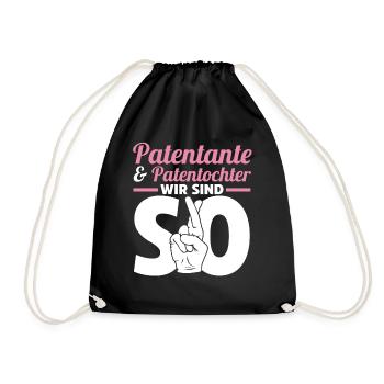 Patentante Patin Taufe Patenkind Patentochter - Turnbeutel - Schwarz - Vorne