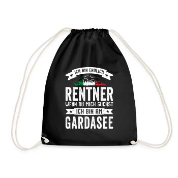 Endlich Rentner Gardasee Italien Urlaub Tourist - Turnbeutel - Schwarz - Vorne