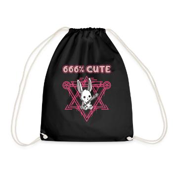 666% Cute kawaii Satanic Goth - Turnbeutel - Schwarz - Vorne