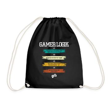 Gamer Logik - Turnbeutel - Schwarz - Vorne