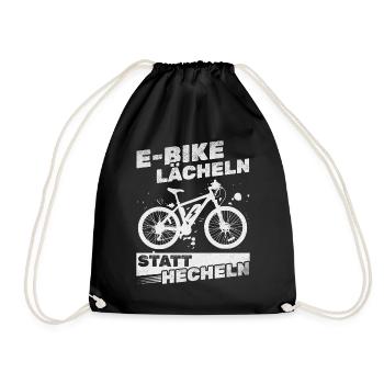 Elektrofahrrad E-Bike Radfahrer E-Bike Lächeln - Turnbeutel - Schwarz - Vorne