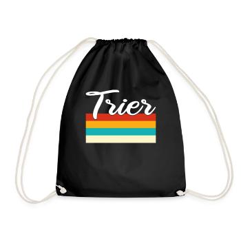 Trier Retro Vintage - Drawstring Bag - black - Front