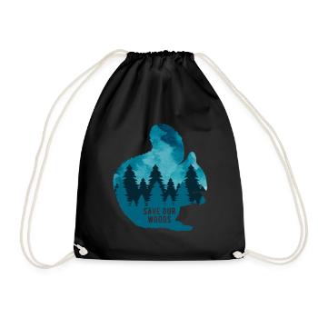 Climate Change Environmental Protection Squirrel - Drawstring Bag - black - Front