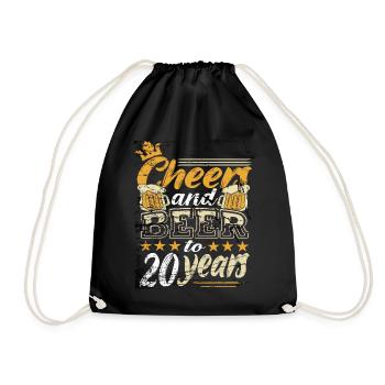 20 anniversaire homme - Sac de sport léger - noir - Devant