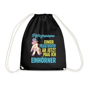 Pflegetochter Pflegevater Pflegepapa - Turnbeutel - Schwarz - Vorne