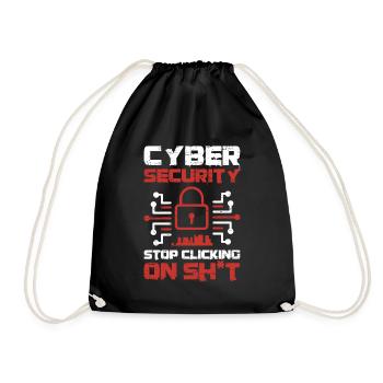 Cyber Security Stop Clicking - Drawstring Bag - black - Front