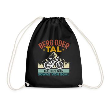 Berg oder Tal das ist mir sowas von Egal E-Bike - Turnbeutel - Schwarz - Vorne