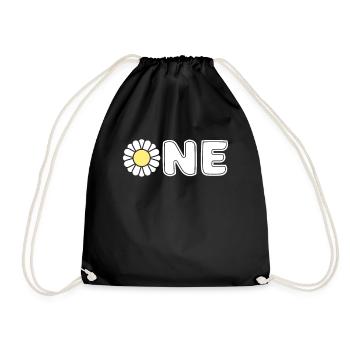 Daisy Birthday Party 1st Birthday - Drawstring Bag - black - Front