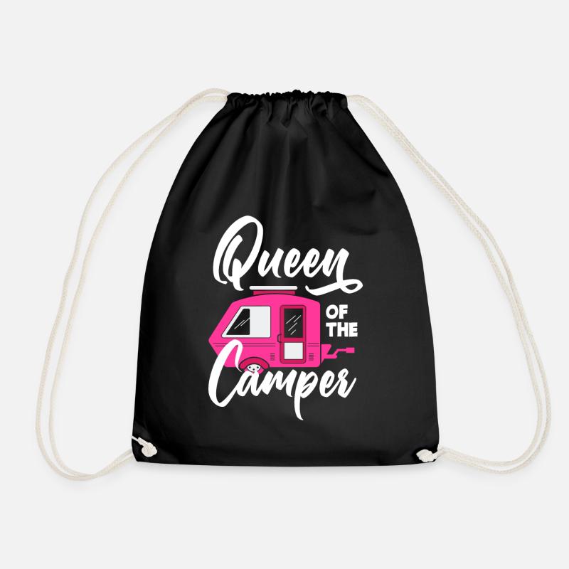 Camper Königin Frauen Mädchen Camping - Turnbeutel - Schwarz