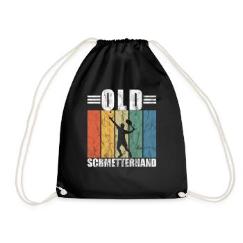 Old Schmetterhand Tennis Lustiger Spruch Sport - Turnbeutel - Schwarz - Vorne