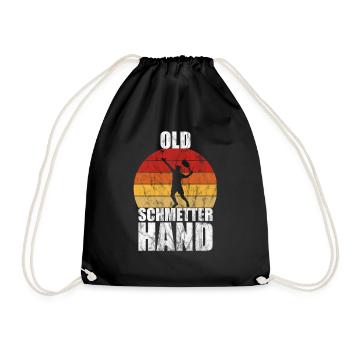 Old Schmetterhand Tennis Lustiger Spruch Sport - Turnbeutel - Schwarz - Vorne