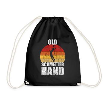 Old Schmetterhand Volleyball Lustige Spruch Sport - Turnbeutel - Schwarz - Vorne
