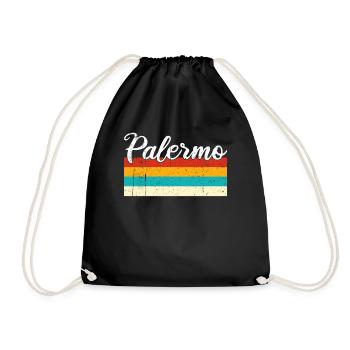 Palermo Retro Vintage - Drawstring Bag - black - Front