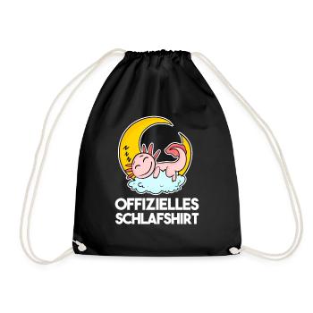 Offizielles Schlafshirt Axolotl - Turnbeutel - Schwarz - Vorne