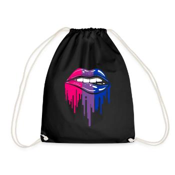 Bisexual Lips LGBTQ Pride Flag Bisexual Lip Bite - Turnbeutel - Schwarz - Vorne
