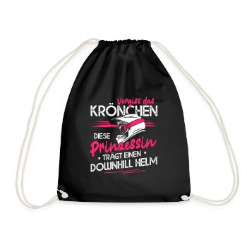 Vergiss Das Krönchen Prinzessin Downhill Helm - Turnbeutel - Schwarz - Vorne