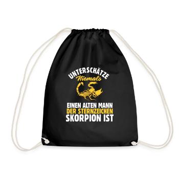 Sternzeichen Skorpion - Turnbeutel - Schwarz - Vorne
