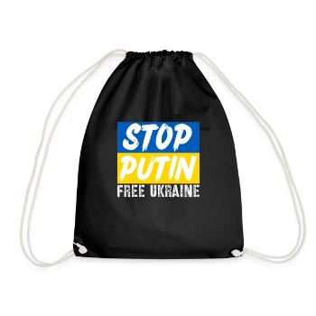 Stop Putin - Turnbeutel - Schwarz - Vorne
