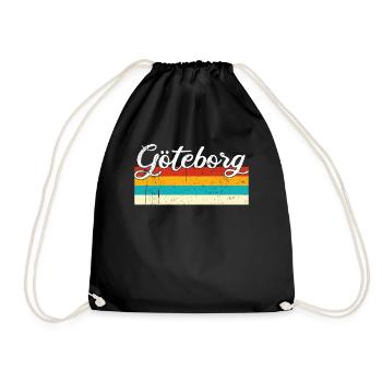 Gothenburg Retro Vintage - Drawstring Bag - black - Front