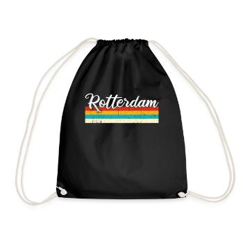 Rotterdam Retro Vintage - Drawstring Bag - black - Front