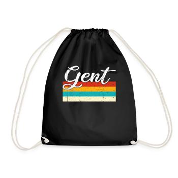 Ghent Retro Vintage - Drawstring Bag - black - Front