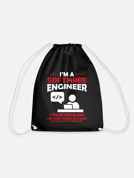 I'm a Software Engineer Software Developer - Drawstring Bag - black