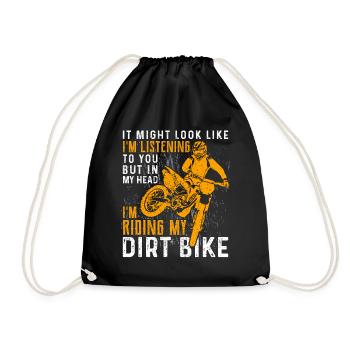 Dirt Bike - Turnbeutel - Schwarz - Vorne