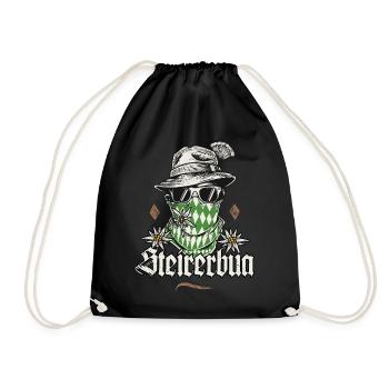 Steirerbua T-Shirt Herren Steiermark Shirt Männer - Turnbeutel - Schwarz - Vorne