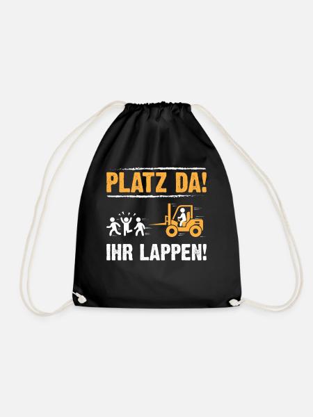 Staplerfahrer Lagerist Spruch - Turnbeutel - Schwarz