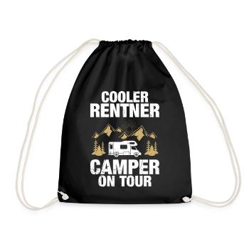 Cooler Rentner Wohnmobil Rente Camper Opa Geschenk - Turnbeutel - Schwarz - Vorne