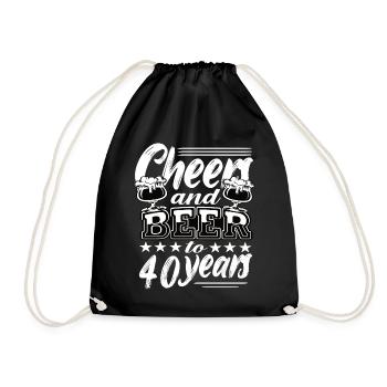 40th birthday - Drawstring Bag - black - Front