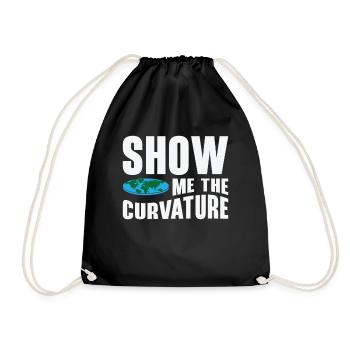 Show me the curvature of the earth - Drawstring Bag - black - Front