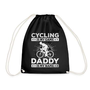 Cycling is my game Dad is my name - Drawstring Bag - black - Front